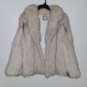 Vintage Saga Fox Genuine Blue fox Fur Coat Cream